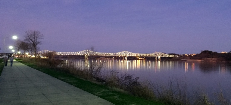 Natchez-Vidalia Bridge at Dusk