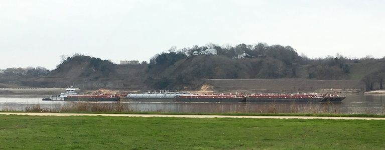 Barges on Mississippi River