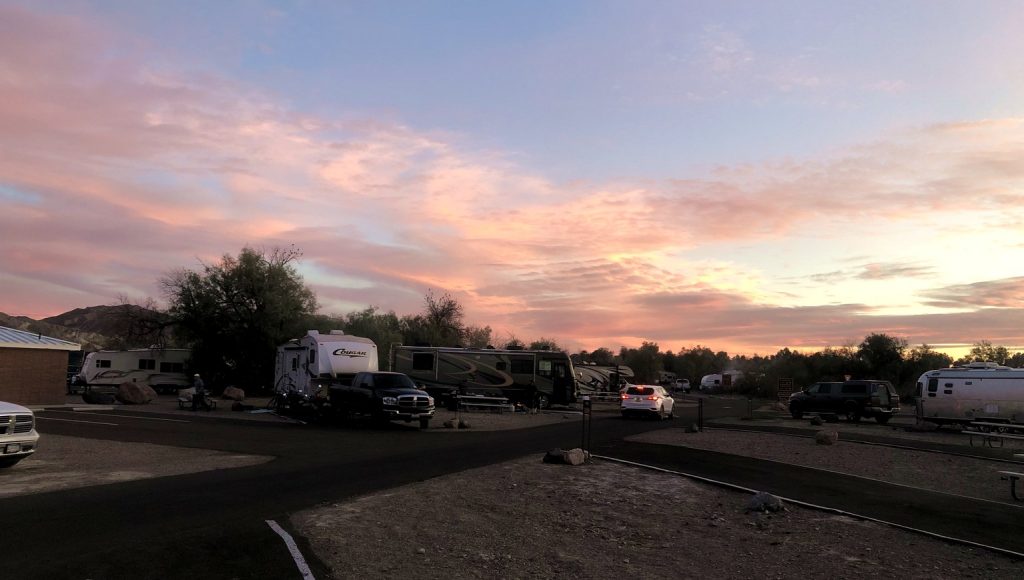 Sunset in the Campground at 190 Feet Below Sea Level